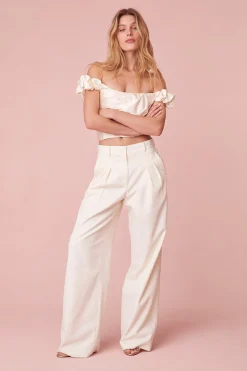 Women LoveShackFancy Adams Wide Leg Tailored Pant