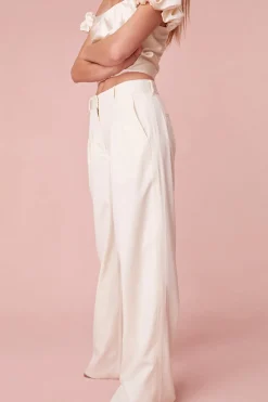 Women LoveShackFancy Adams Wide Leg Tailored Pant