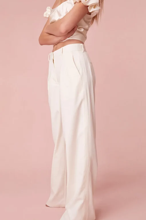 Women LoveShackFancy Adams Wide Leg Tailored Pant
