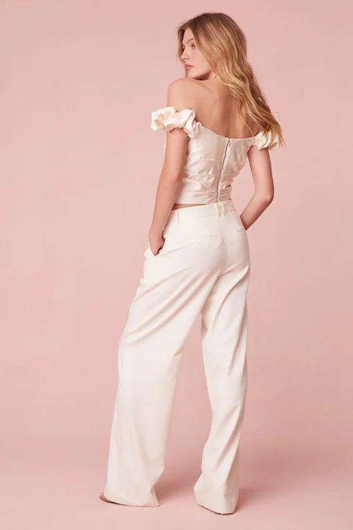 Women LoveShackFancy Adams Wide Leg Tailored Pant