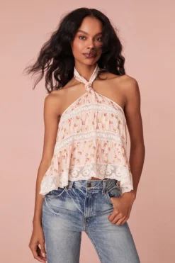 Women LoveShackFancy Alessandro Floral Halter Top