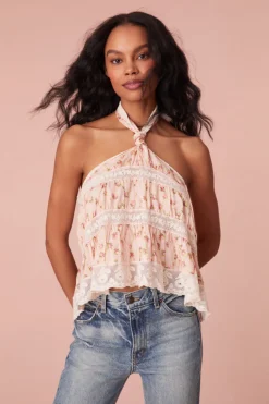 Women LoveShackFancy Alessandro Floral Halter Top