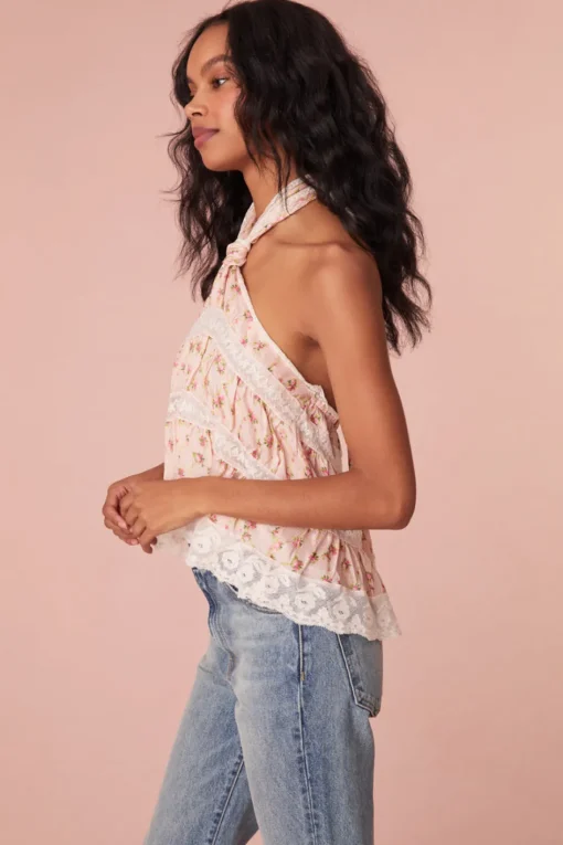 Women LoveShackFancy Alessandro Floral Halter Top