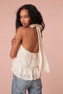 Women LoveShackFancy Alessandro Halter  Bow Top