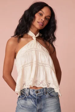 Women LoveShackFancy Alessandro Halter  Bow Top