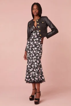Women LoveShackFancy Aurelle Floral Lace Midi Dress