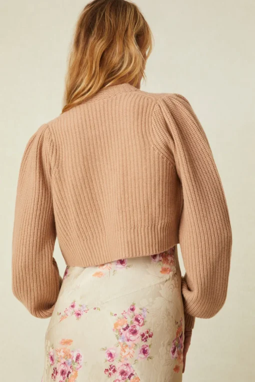 LoveShackFancy Avignon V-Neck Crop Cardigan