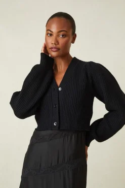 LoveShackFancy Avignon V-Neck Crop Cardigan