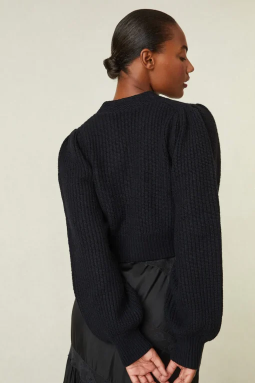 LoveShackFancy Avignon V-Neck Crop Cardigan