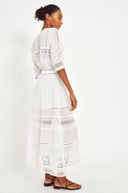 LoveShackFancy Beth Cotton Midi Dress