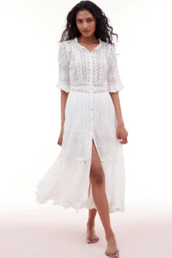 Women LoveShackFancy Botina Eyelet Midi Dress