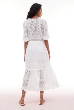 Women LoveShackFancy Botina Eyelet Midi Dress