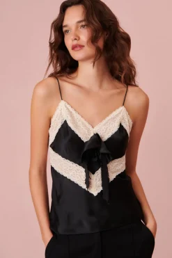 Women LoveShackFancy Brimsley Silk Charmeuse Top