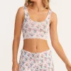 Women LoveShackFancy Cabbage Rose Bow Crop Top u0026 Short Set