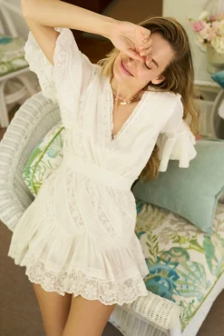 Women LoveShackFancy Calamina Lace Mini Dress