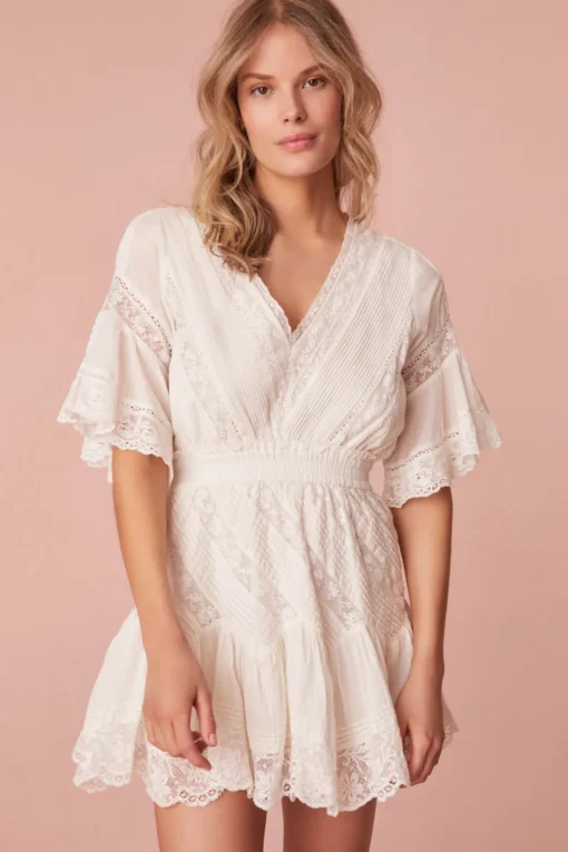 Women LoveShackFancy Calamina Lace Mini Dress