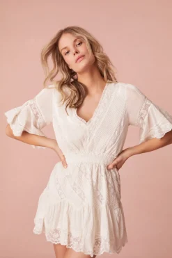 Women LoveShackFancy Calamina Lace Mini Dress