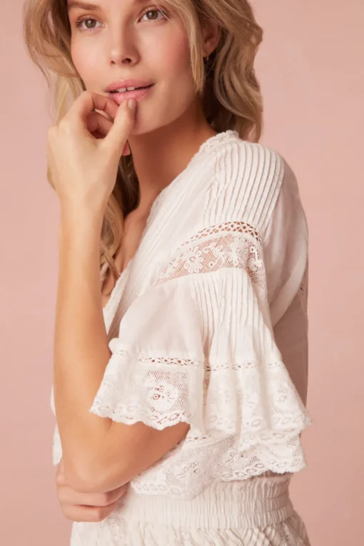 Women LoveShackFancy Calamina Lace Mini Dress