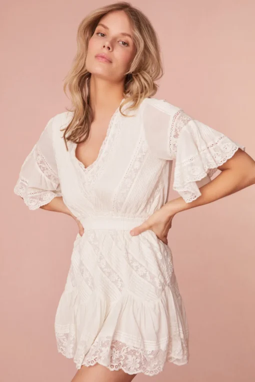 Women LoveShackFancy Calamina Lace Mini Dress
