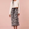 Women LoveShackFancy Castle Floral Crepe Midi Skirt