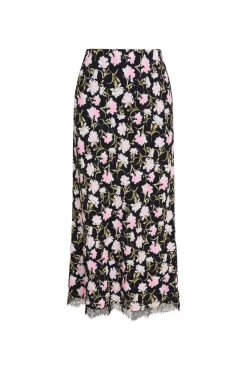 Women LoveShackFancy Castle Floral Crepe Midi Skirt