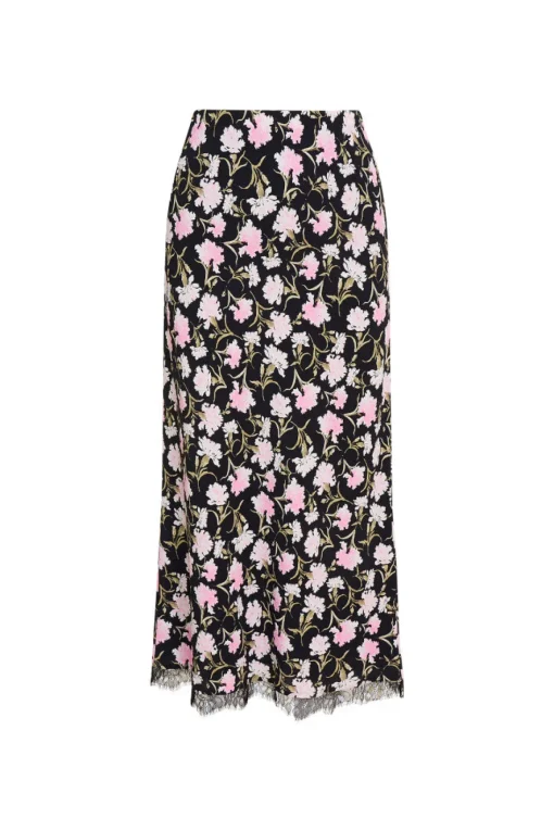 Women LoveShackFancy Castle Floral Crepe Midi Skirt