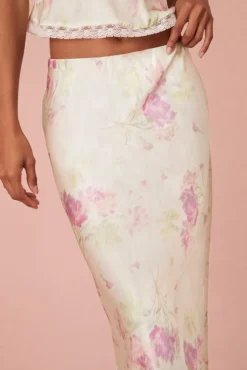 Women LoveShackFancy Castle Floral Midi Skirt