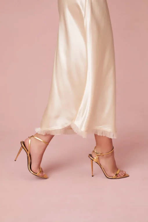 Women LoveShackFancy Castle Satin Midi Skirt