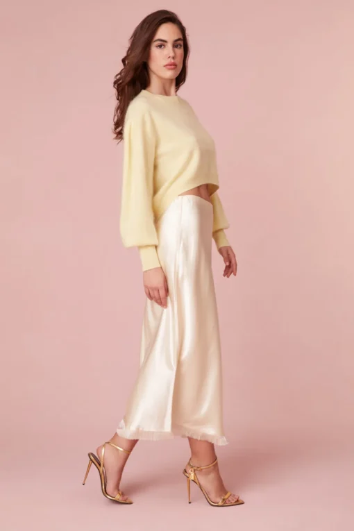 Women LoveShackFancy Castle Satin Midi Skirt