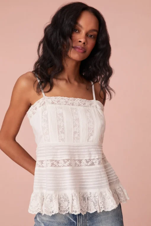 Women LoveShackFancy Charlieann Cotton Cami Top