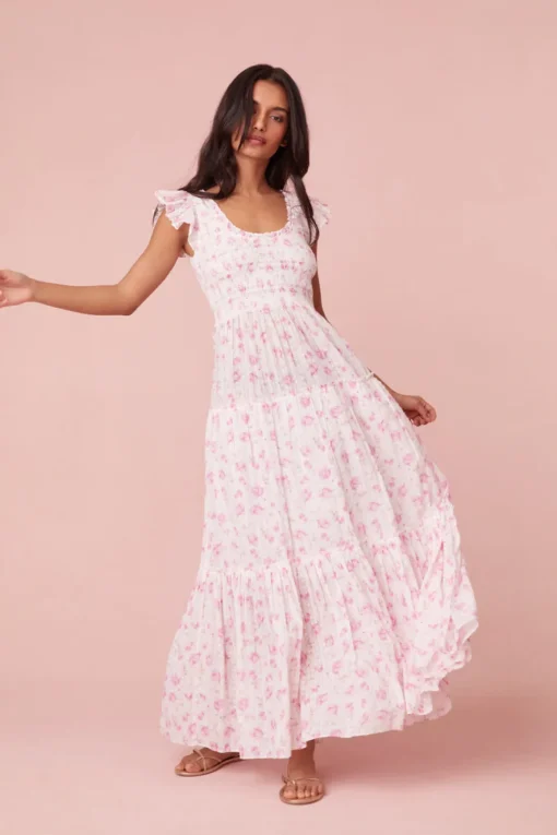 Women LoveShackFancy Chessie Cotton Maxi Dress