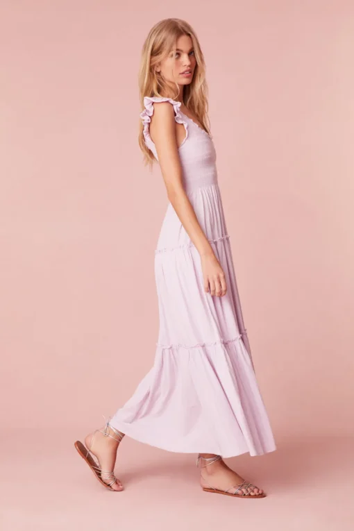 Women LoveShackFancy Chessie Ruffle Sleeve Cotton Dress