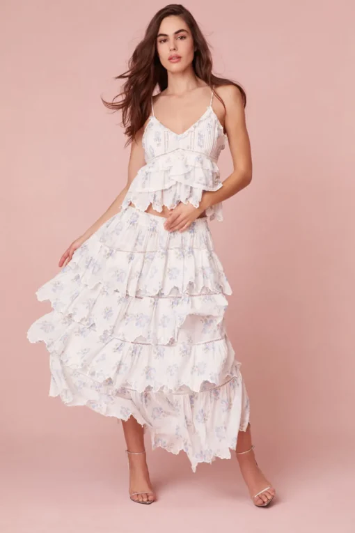 Women LoveShackFancy Cunningham Multi Tiered Maxi Skirt