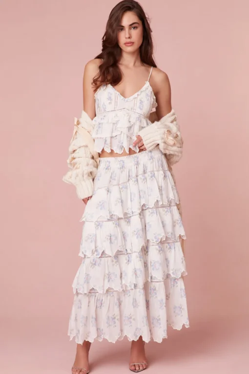 Women LoveShackFancy Cunningham Multi Tiered Maxi Skirt