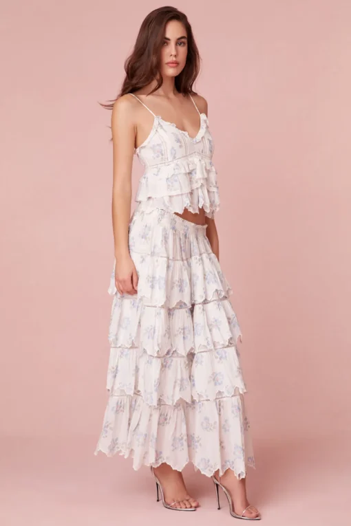 Women LoveShackFancy Cunningham Multi Tiered Maxi Skirt
