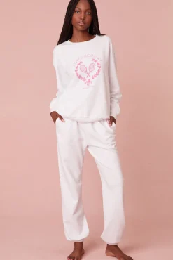 Women LoveShackFancy Darina Fleece Sweatpant