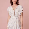 Women LoveShackFancy Darryl Flutter Sleeve Floral Mini Dress