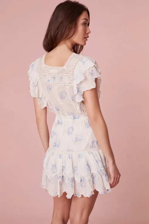 Women LoveShackFancy Darryl Flutter Sleeve Floral Mini Dress