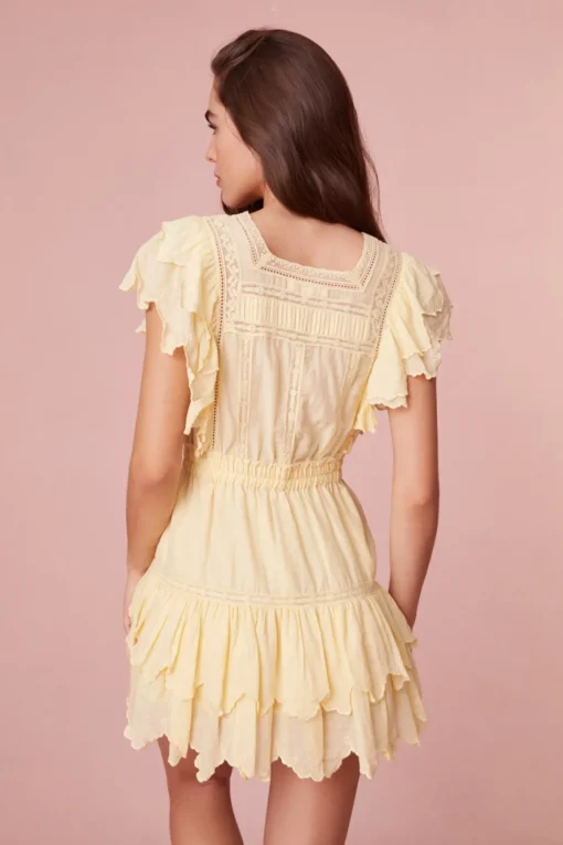 Women LoveShackFancy Darryl Flutter Sleeve Mini Dress