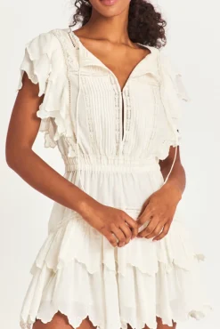 Women LoveShackFancy Darryl Flutter Sleeve Mini Dress