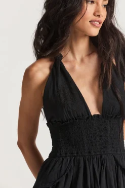 Women LoveShackFancy Deanna Heritage Halter Mini Dress