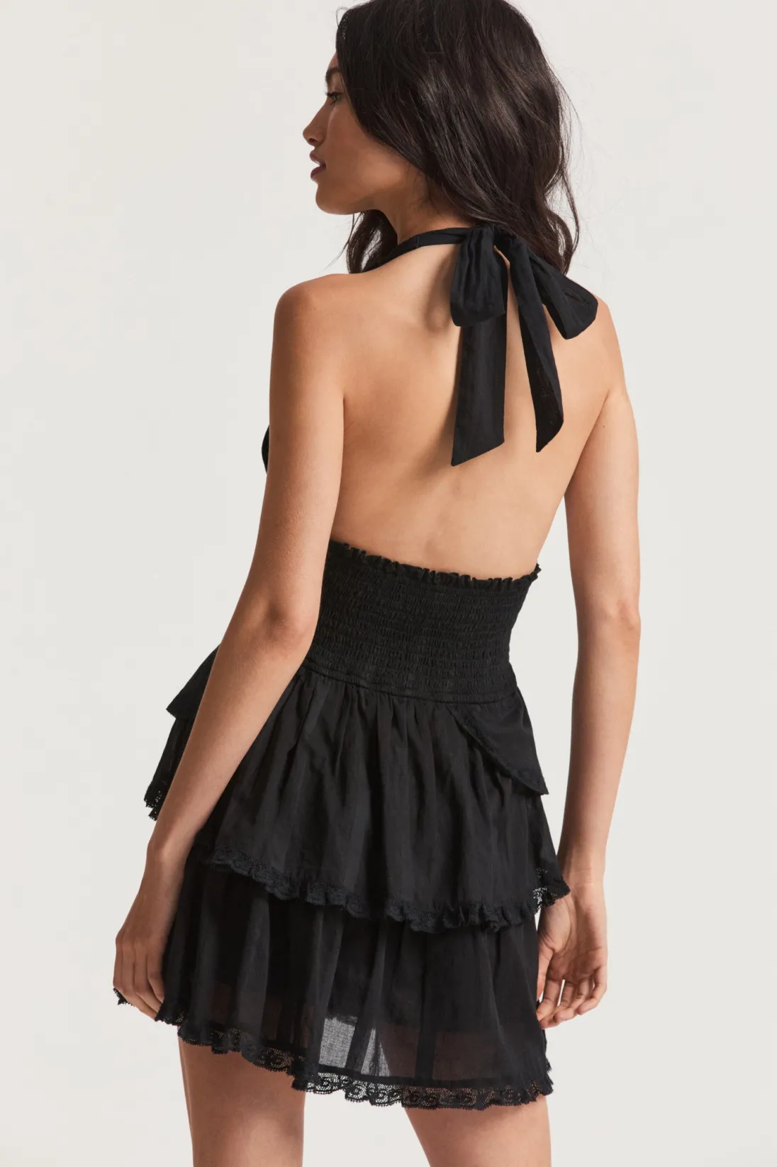 Women LoveShackFancy Deanna Heritage Halter Mini Dress