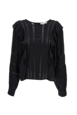 LoveShackFancy Devika Lace Trim Blouse