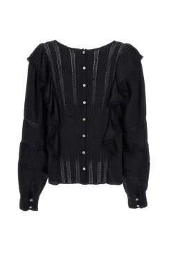 LoveShackFancy Devika Lace Trim Blouse