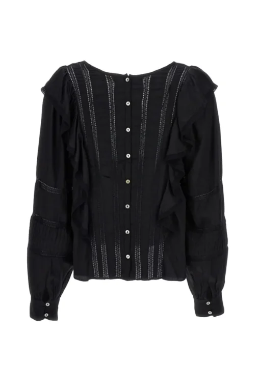 LoveShackFancy Devika Lace Trim Blouse