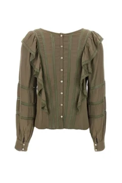 LoveShackFancy Devika Lace Trim Blouse