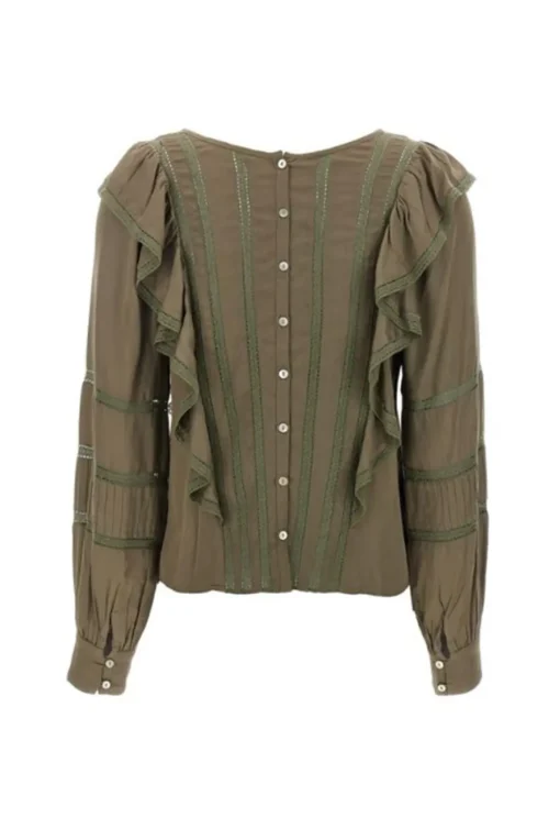 LoveShackFancy Devika Lace Trim Blouse