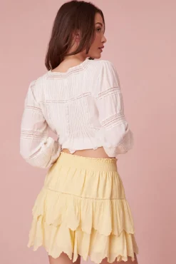 Women LoveShackFancy Donahue Embroidered Tier Mini Skirt
