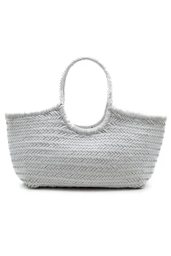 LoveShackFancy Dragon Diffusion Nantucket Large Woven Leather Tote