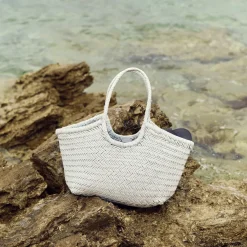 LoveShackFancy Dragon Diffusion Nantucket Large Woven Leather Tote